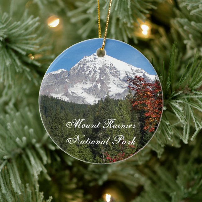 Adorno De Cerámica Foto del Parque Nacional Mount Rainier (Árbol)