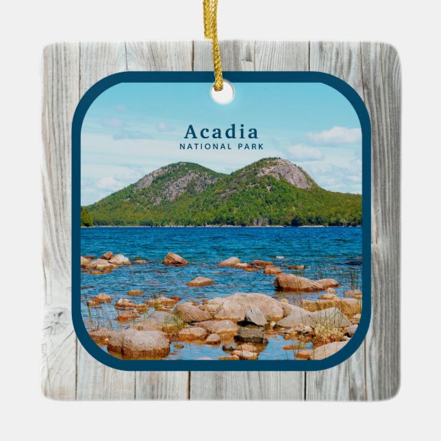 Adorno De Cerámica Foto del Personalizado del Parque Nacional Rústico (Anverso)