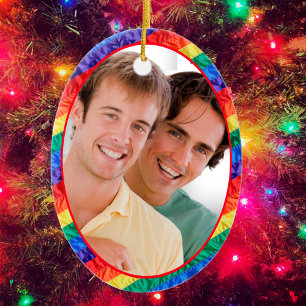 Adorno De Cerámica Foto del personalizado LGBTQ orgullo gay bandera a