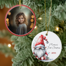 Foto del primer Navidad del bebé Santa Gnome
