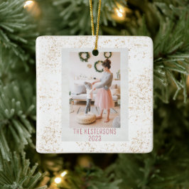 Adorno De Cerámica Foto del tigre festivo de los navidades