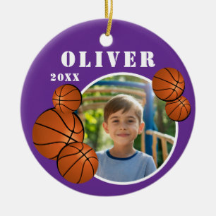 Adorno De Cerámica Foto deportiva personalizada de balón de baloncest
