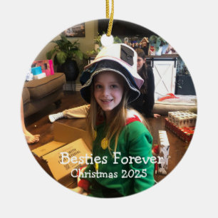 Adorno De Cerámica Foto divertida AMIGAS 2024 Navidad Personalizar
