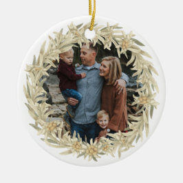 Adorno De Cerámica Foto Edelweiss Alpes Floral Wreath