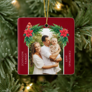 Adorno De Cerámica Foto elegante de Navidad