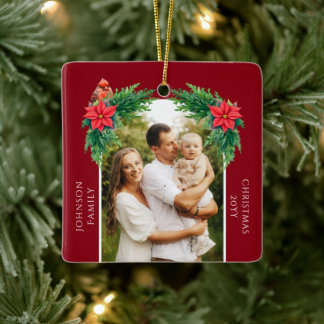 Adorno De Cerámica Foto elegante de Navidad