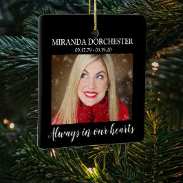 Adorno De Cerámica Foto en memoria amorosa árbol de Navidad conmemora
