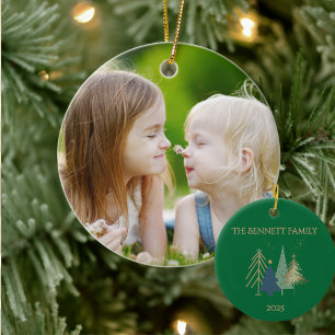Adorno De Cerámica Foto Familiar Clásica de Árbol de Navidad