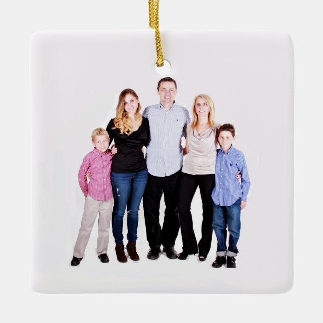 Adorno De Cerámica Foto familiar de personalizado (Anverso)