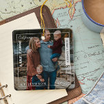 Adorno De Cerámica Foto familiar de viajes editorial moderno Keepsake<br><div class="desc">¿Tiene un viaje especial, una aventura familiar o un destino de viaje memorable en el que se embarcó? Nuestro memorable ornamento de viaje fotográfico familiar es perfecto para capturar tu viaje especial y mostrarlo en tu árbol para recordarlo siempre. El diseño moderno y mínimo con tipografía audaz hace para una...</div>