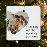 Adorno De Cerámica Foto familiar moderna de pareja y regalo de presup<br><div class="desc">Foto familiar moderna de pareja y regalo de presupuesto familiar</div>
