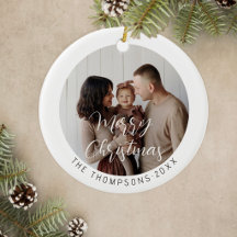 Foto familiar moderna personalizada de Navidad