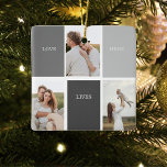 Adorno De Cerámica Foto familiar moderna y regalo de nombre personali<br><div class="desc">Foto familiar moderna y regalo de nombre personalizado</div>