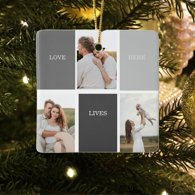 Adorno De Cerámica Foto familiar moderna y regalo de nombre personali (Subido por el creador)