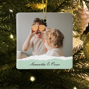 Adorno De Cerámica Foto familiar moderna y regalo personalizado de fá