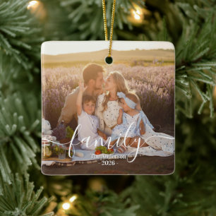 Adorno De Cerámica Foto familiar personalizada - Apellido personaliza