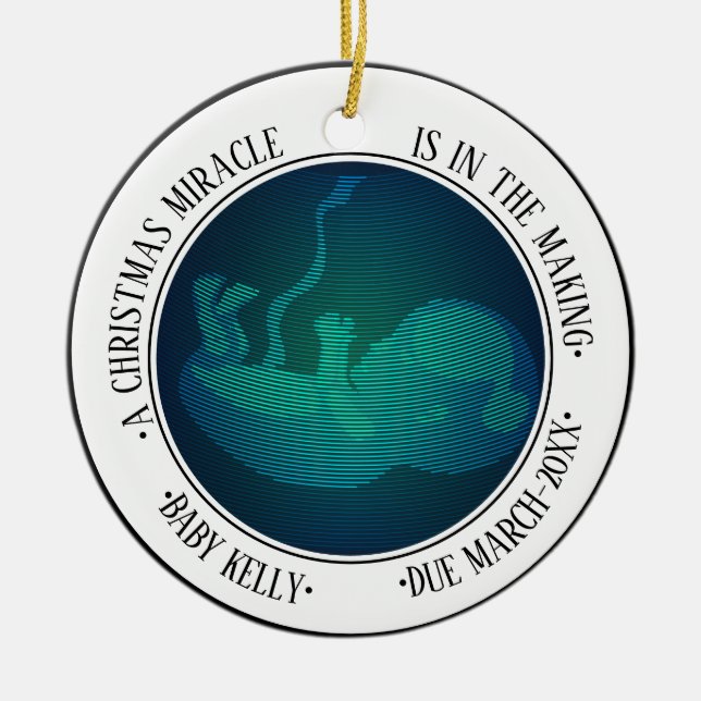 Adorno De Cerámica foto Invitación de embarazo para padres embarazada (Frente)