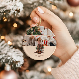 Adorno De Cerámica Foto lazo occidental y botas de Navidad