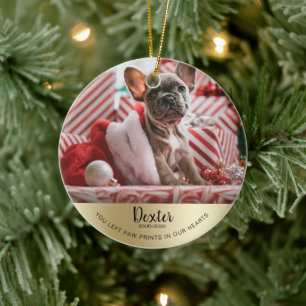 Adorno De Cerámica Foto Mascota Gato de perro en homenaje a la memori