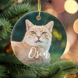 Adorno De Cerámica Foto Mascota personalizada<br><div class="desc">Crea tu propio ornamento de fotos de personalizados mascotas personalizadas esta temporada de vacaciones.</div>
