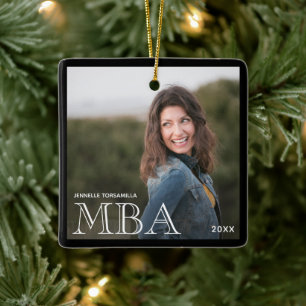 Adorno De Cerámica Foto MBA Degree Name Black Graduation