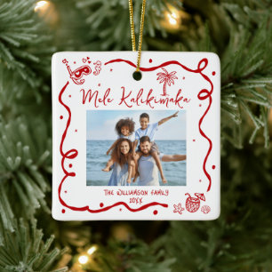 Adorno De Cerámica Foto Mele Kalikimaka Navidad Dibujada a Mano Diver