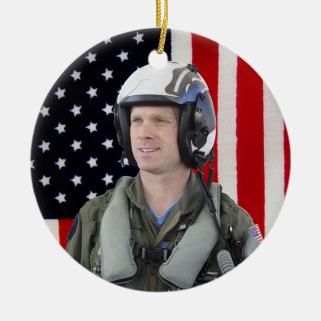 Adorno De Cerámica Foto militar (Frente)