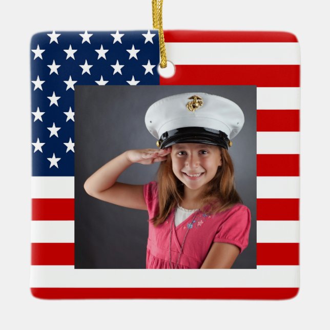 Adorno De Cerámica Foto militar (Anverso)