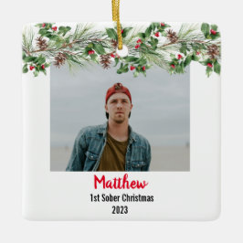 Adorno De Cerámica Foto mínima de los primeros Navidades sobrios