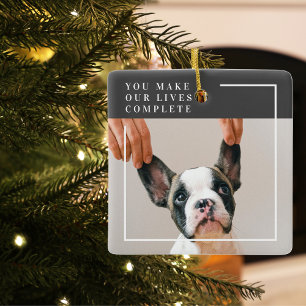 Adorno De Cerámica Foto moderna de perro   Cita de perro