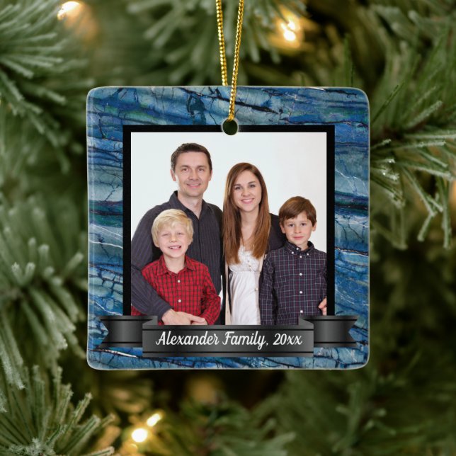 Adorno De Cerámica Foto moderna de Personalizado de mármol azul (Árbol)