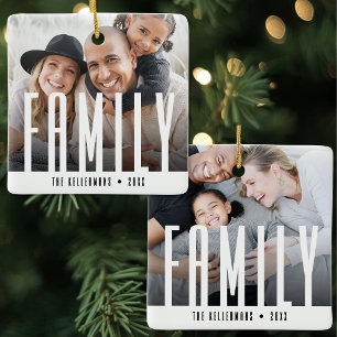 Adorno De Cerámica Foto moderna personalizada de familia 2