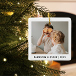 Adorno De Cerámica Foto moderna te ama abuela a los mejores Navidades<br><div class="desc">Foto moderna te ama abuela a los mejores Navidades regalo</div>