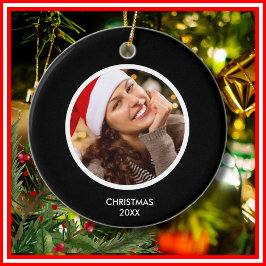 Adorno De Cerámica FOTO monográfica de nombre familiar simple en blan