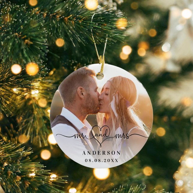 Adorno De Cerámica Foto mr mrs elegantes navidades de recién casados (Subido por el creador)