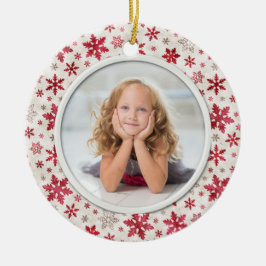 Adorno De Cerámica Foto multicolora de los copos de nieve del día de