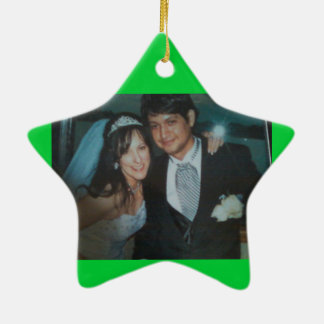 Adorno De Cerámica Foto Ordimant de la boda para su primer navidad