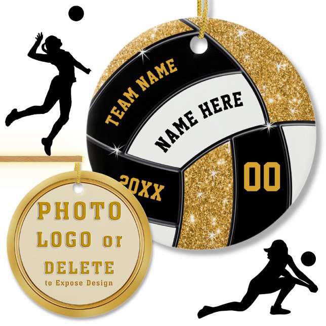 Adorno De Cerámica FOTO personalizada, canto navideño de voleibol (Volleyball Christmas Tree Ornaments. Christmas Gift for Volleyball Players. Volleyball ornaments.)