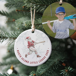 Adorno De Cerámica Foto personalizada de Baseball Santa
