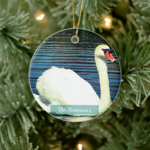 Adorno De Cerámica Foto personalizada de cisne customizada