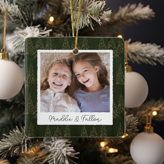 Adorno De Cerámica Foto personalizada de dos lados de árboles de invi (Subido por el creador)