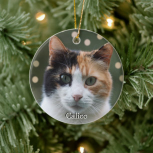 Adorno De Cerámica Foto personalizada de gato calico