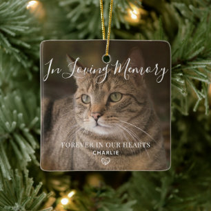 Adorno De Cerámica Foto personalizada de gato en homenaje al mascota