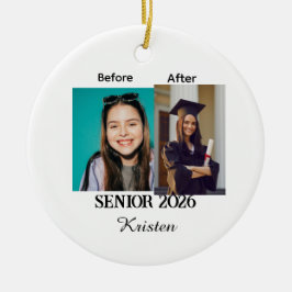 Adorno De Cerámica Foto personalizada de graduación antes y después