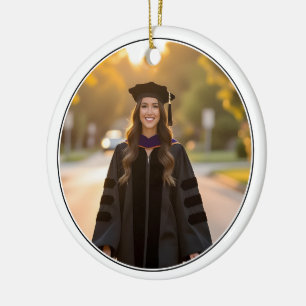 Adorno De Cerámica Foto personalizada de graduación de doctorado PhD