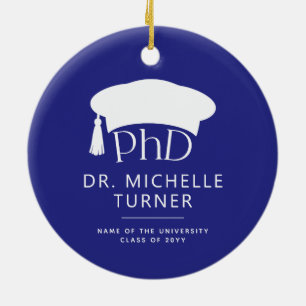 Adorno De Cerámica Foto personalizada de graduación de doctorado PhD