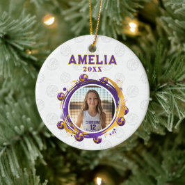 Adorno De Cerámica Foto personalizada de jugador de voleibol Navidad