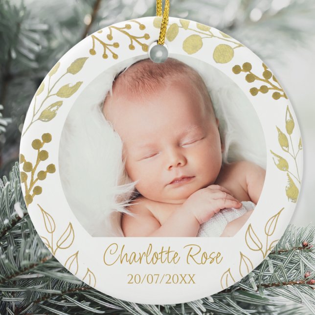 Adorno De Cerámica Foto personalizada de Keepsake para bebés Navidade (Subido por el creador)