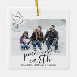 Adorno De Cerámica Foto personalizada de la paloma de la paz en la ti