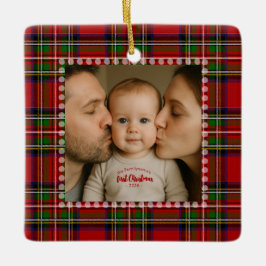 Adorno De Cerámica Foto personalizada de la primera Navidad 